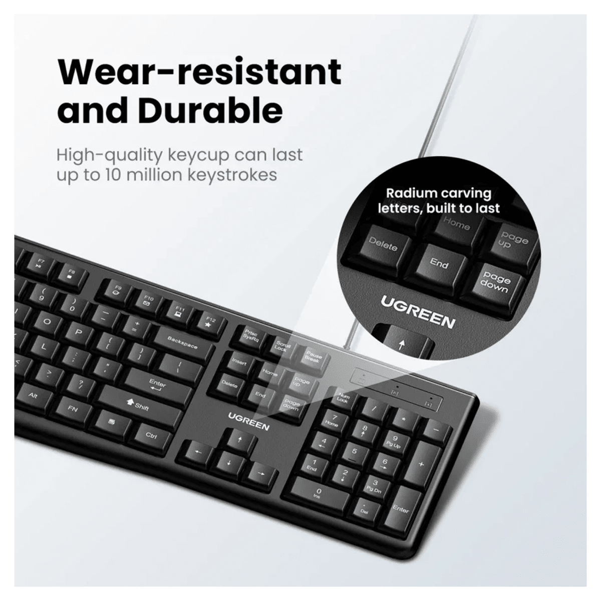 UGREEN USB Wired Keyboard & Mouse Combo – Black - MK330 /55915 - متجر نصر