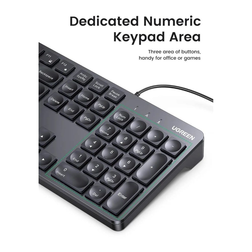 UGREEN USB Wired Keyboard wired - Chocolate Membrane keyboard / 90875 - متجر نصر