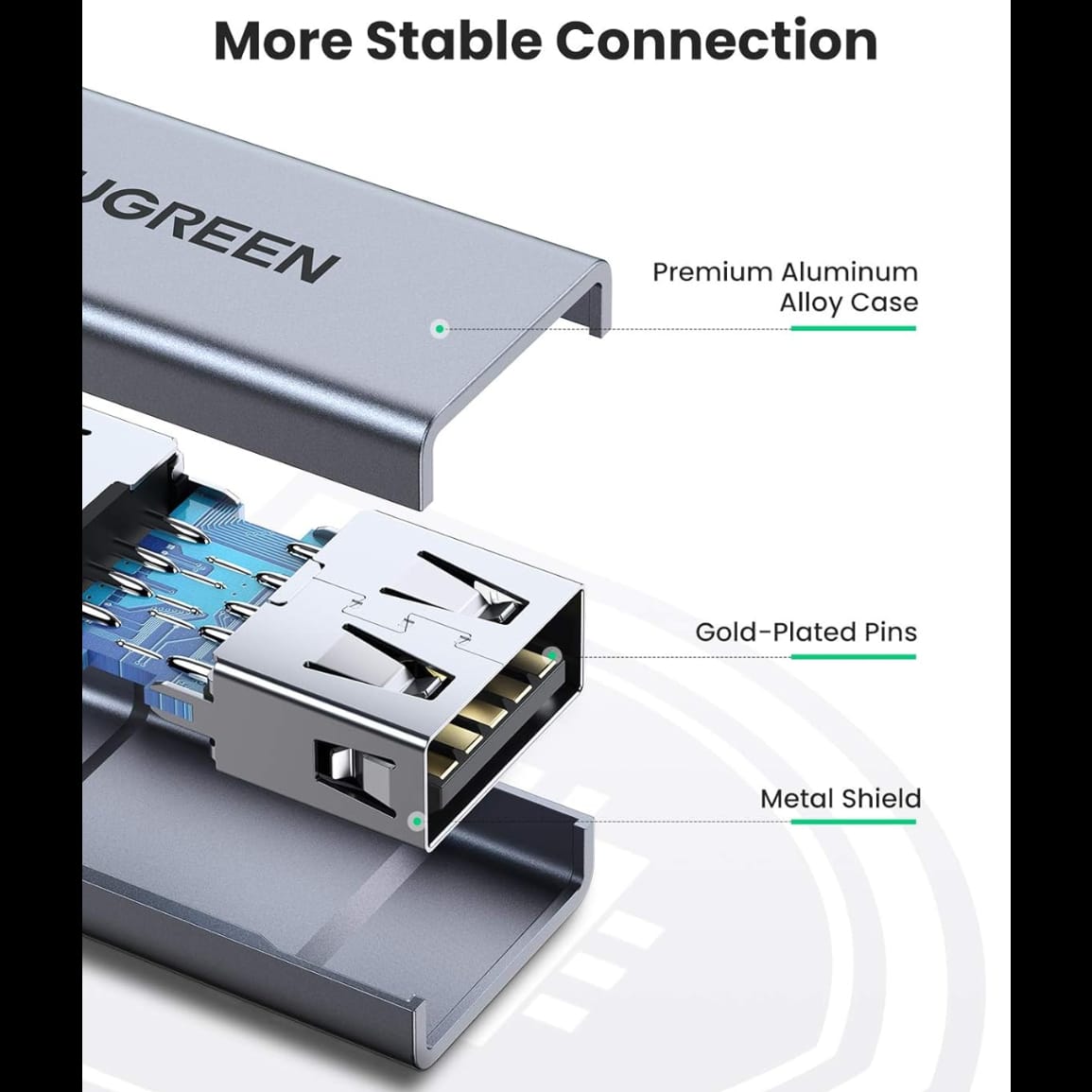UGREEN USB3.0 A/F to A/F Adapter Aluminum Case | 20119 - متجر نصر