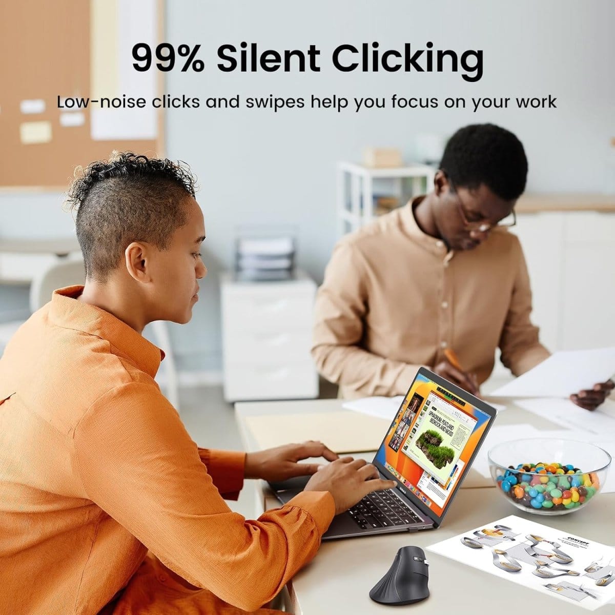 UGREEN Vertical Mouse Wireless (Bluetooth 5.0+2.4G) / MU008 - متجر نصر
