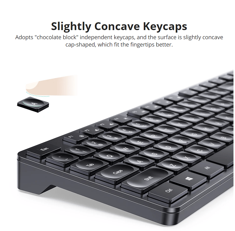 UGREEN WIRELESS 2.4GHZ CHOCOLATE MEMBRANCE KEYBOARD (BLACK) / 25322 - متجر نصر