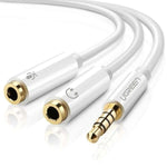 UGREEN Accessories White #10789 Ugreen 3.5mm Male to 2 Female Audio Cable ABS Case Splitter for Mic / AV141