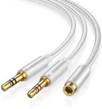 UGREEN Accessories White #20897 Ugreen 3.5mm Female To 2 3.5mm Male ABS Case Audio Splitter Cable /AV140