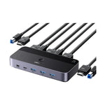 UGREEN HDMI 2.0 KVM Switch 2 In 1 Out 4K@60Hz, 2 Computers Share 1 Monitor and 4 USB 3.0 Ports | CM664