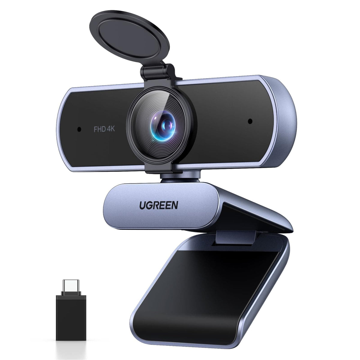 UGREEN-C 4K Webcam with Dual Microphones, Auto Focus and Privacy Cover Gray | CM831 - متجر نصر