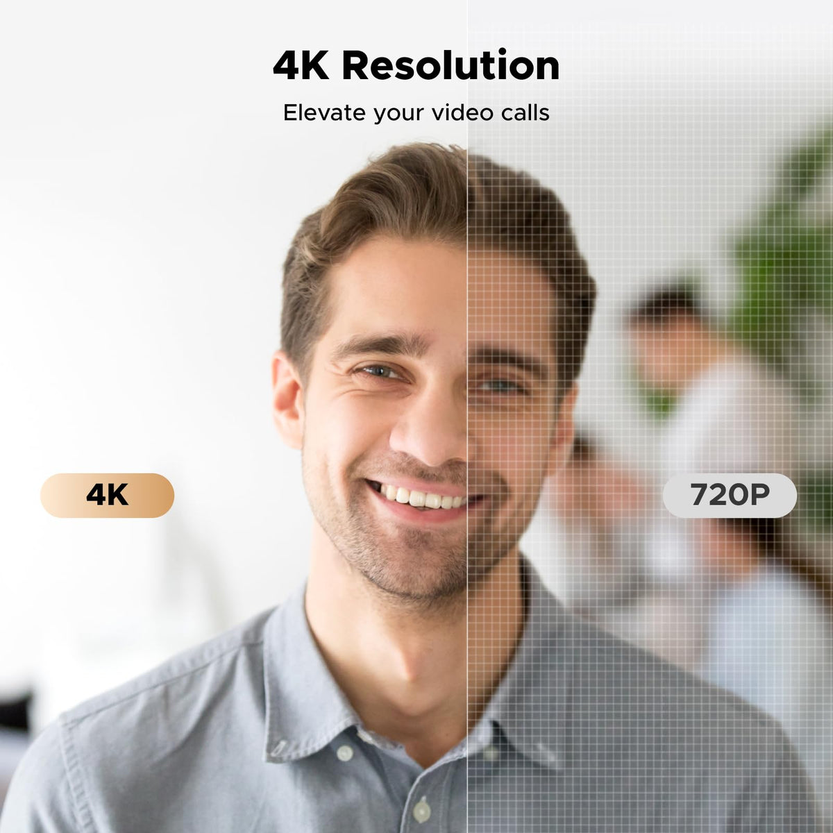 UGREEN-C 4K Webcam with Dual Microphones, Auto Focus and Privacy Cover Gray | CM831 - متجر نصر