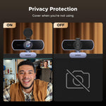 UGREEN 4K Webcam with Dual Microphones, Auto Focus and Privacy Cover Gray | CM831
