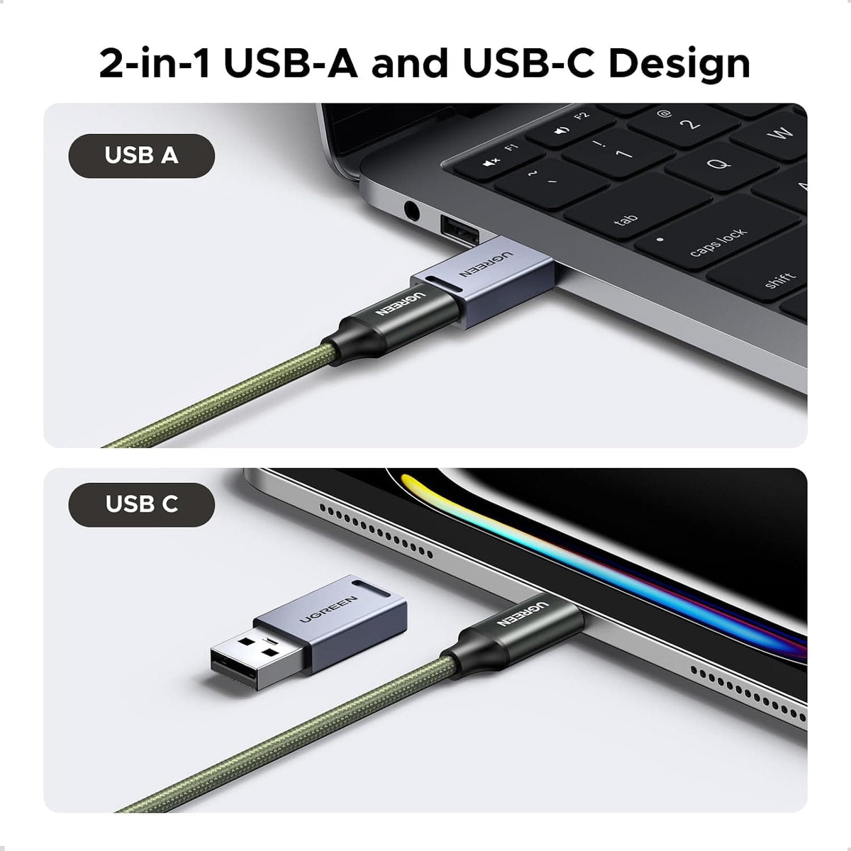 UGREEN-C Multi-function Card Reader Case USB-C & USB-A 5Gbps with 11-Card Storage Space Gray | CM856 - متجر نصر