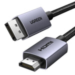 UGREEN DisplayPort to HDMI Cable 4K@30Hz Uni-Directional, Nylon Braided Black | DP125