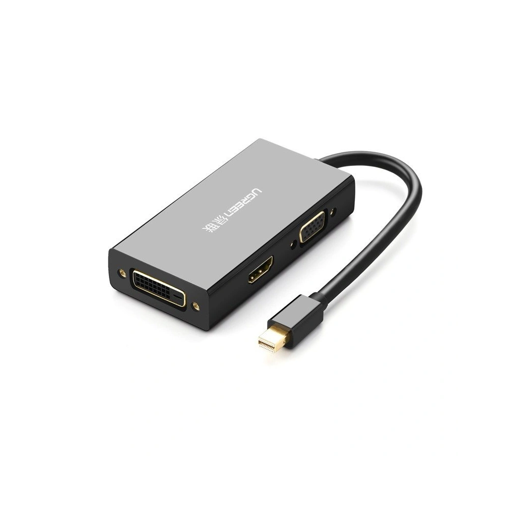 UGREEN-C Mini DisplayPort to HDMI / VGA / DVI 3-in-1 Adapter 4K Black | MD114 - متجر نصر
