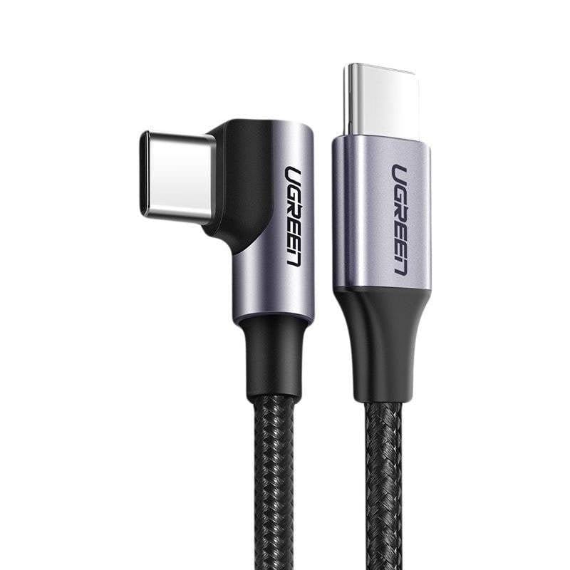 كابل بيانات UGREEN USB-C 2.0 ذكر إلى USB-C 2.0 ذكر بزاوية 90 درجة /US255 - متجر نصر