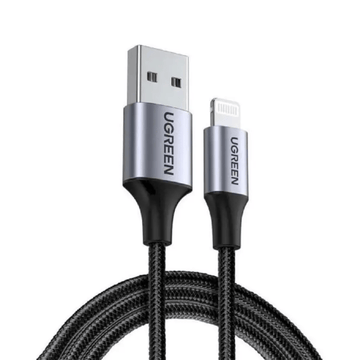 UGREEN Mobile Phone Accessories 1 Meter UGREEN USB-A to Lightning Charging Cable, Black / 60156-60158