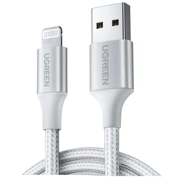 UGREEN USB-A to Lightning Charging Cable, Silver (1m - 2m) | 60163-60161 - متجر نصر