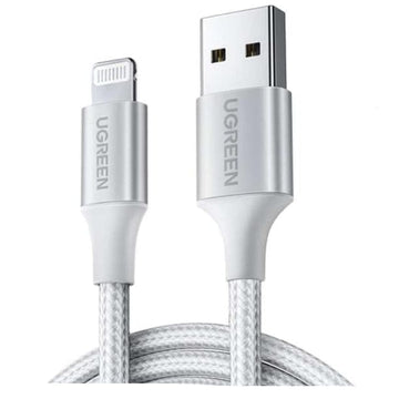 UGREEN Mobile Phone Accessories 1 Meter UGREEN USB-A to Lightning Charging Cable, Silver (1m - 2m) | 60163-60161