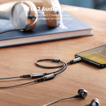 UGREEN Mobile Phone Accessories 10532 | UGREEN Headphone Splitter 3.5mm Audio Stereo Y Splitter Aux Extension Cable Male to Female Dual Headphone Jack Adapter for Earphone