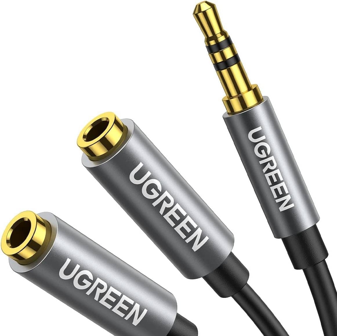 10532 / موزع سماعة رأس UGREEN 3.5 مم ستيريو Y موزع كابل تمديد AUX ذكر إلى أنثى محول مقبس سماعة رأس مزدوج لسماعات الأذن - متجر نصر