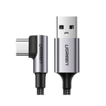UGREEN Mobile Phone Accessories 1Meter #50941 UGREEN Angled USB-C Male To USB2.0 A Male 3A Data Cable(90°Angle) (Black)| US284