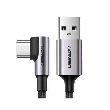 UGREEN Mobile Phone Accessories 1Meter #50941 UGREEN Angled USB-C Male To USB2.0 A Male 3A Data Cable(90°Angle) (Black)| US284