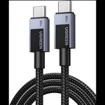 UGREEN Mobile Phone Accessories 1Meter #55765 UGREEN USB-C to USB-C 60W Fast Charging Braided Cable 3A Max (Space Gray) /L524