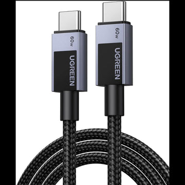 UGREEN Mobile Phone Accessories 1Meter #55765 UGREEN USB-C to USB-C 60W Fast Charging Braided Cable 3A Max (Space Gray) /L524