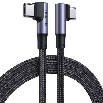 UGREEN Mobile Phone Accessories 1Meter #70696 UGREEN Right Angle USB-C 2.0 Male To Angled USB-C 2.0 Male 5A Data Cable | US335