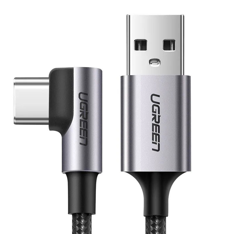 UGREEN Angled USB-C Male To USB2.0 A Male 3A Data Cable(90°Angle) (Black)| US284 - متجر نصر