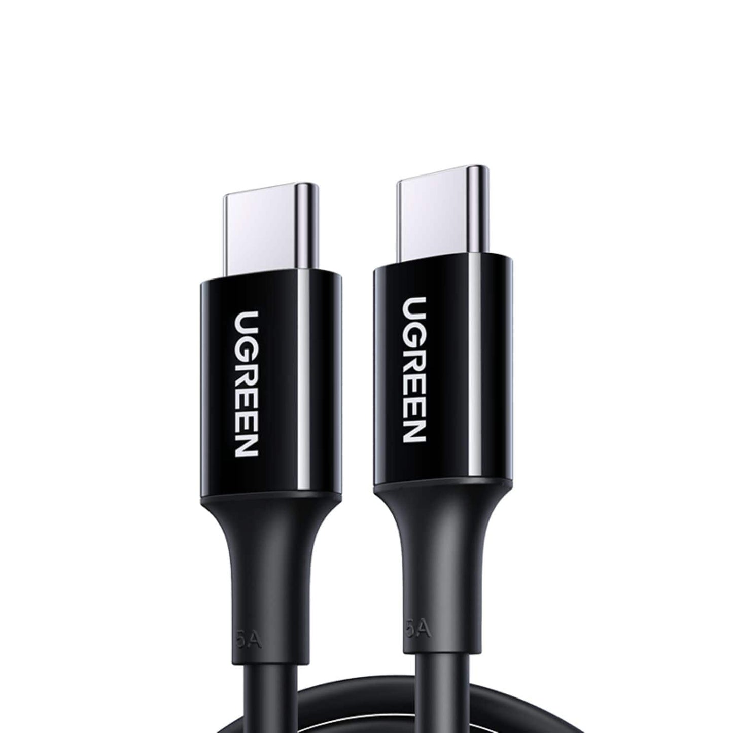 UGREEN 5A USB-C 2.0 To TYPE-C, Male To Male Data Cable 5A (Black-White) | US300 - متجر نصر