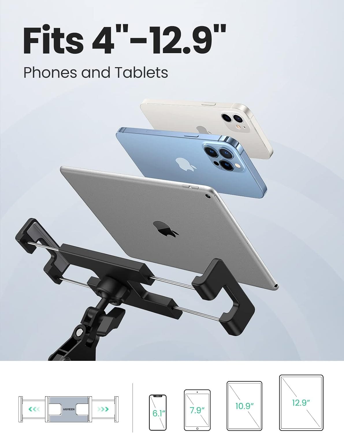UGREEN-C Tablet and Phone Holder with Folding Long Arm and Desk Clamp Black | LP142 - Acc - متجر نصر