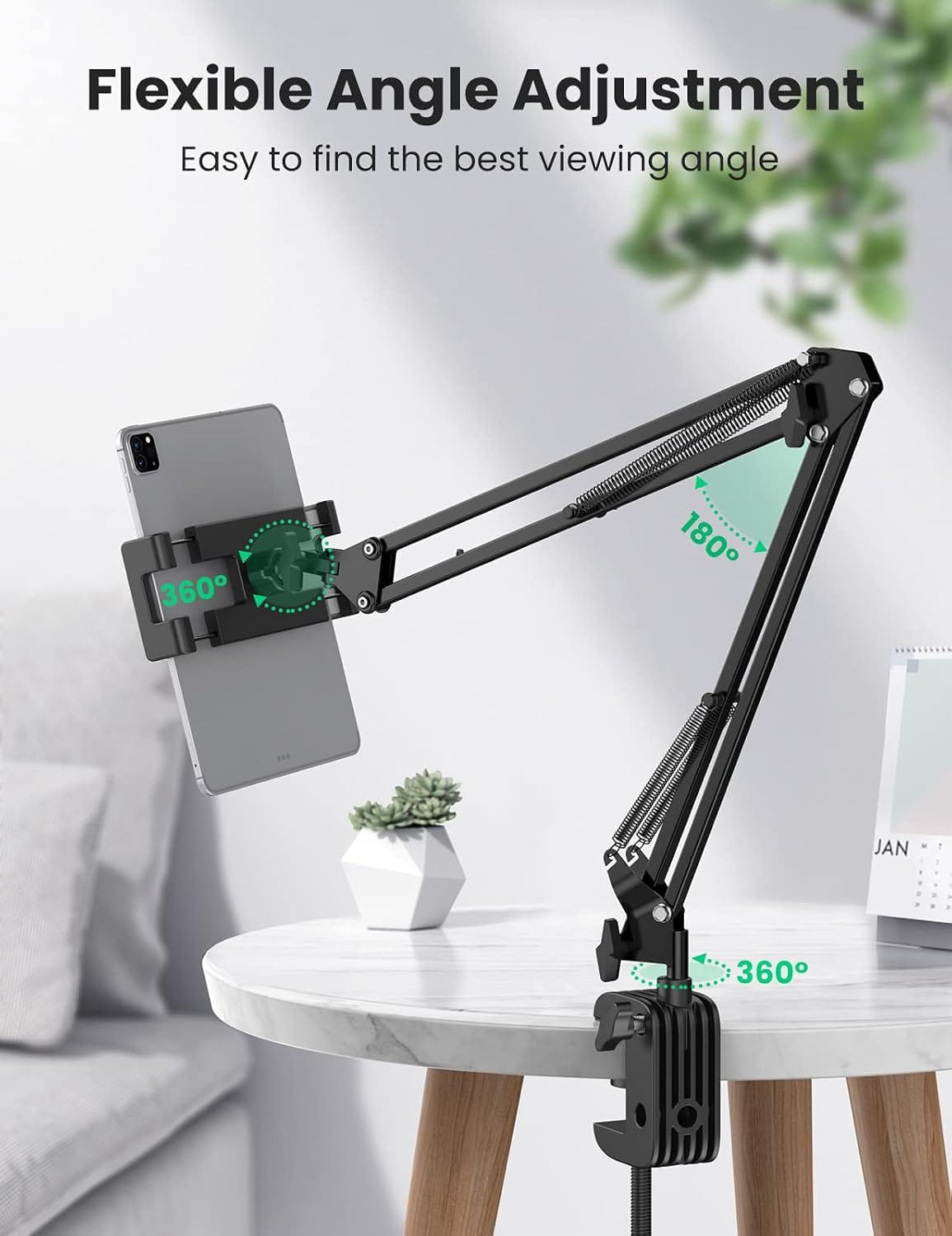 UGREEN-C Tablet and Phone Holder with Folding Long Arm and Desk Clamp Black | LP142 - Acc - متجر نصر