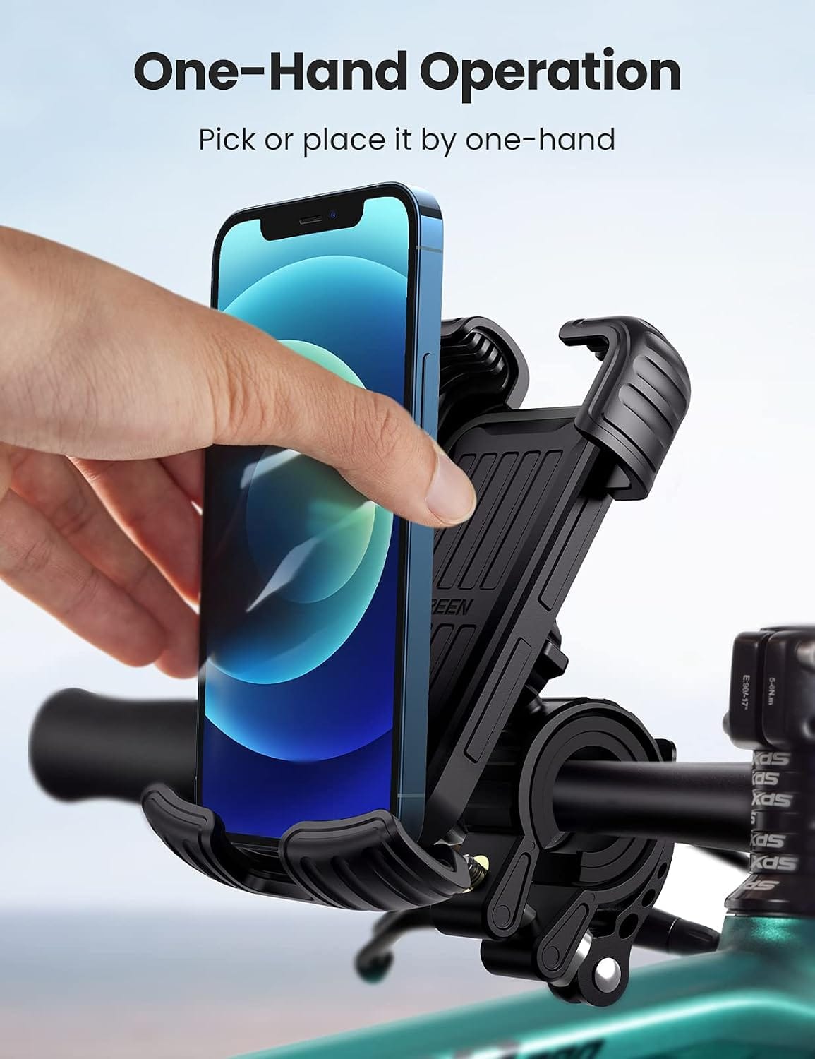 UGREEN-C Bike & Motorcycle Phone Mount 360° Rotation with Security Lock Black | LP494 - Acc - متجر نصر