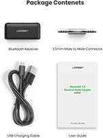 UGREEN Mobile Phone Accessories Black #70303 UGREEN-C Bluetooth 5.0 Receiver Car Aux Adapter with Built-in Mic Black | CM276 - Acc