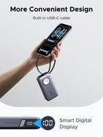UGREEN Mobile Phone Accessories Gray #55434B UGREEN-C Power Bank 10000mAh 30W with Magnetic Apple Watch Charger and Built-in USB-C Cable Gray | PB527 - Acc
