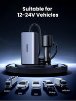 UGREEN Mobile Phone Accessories Space Gray #35571 UGREEN-C 150W 4-Port GaN Car Charger PD 3.1 140W with 1m Extension Cable Space Gray | EC706 - Acc