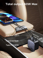UGREEN Mobile Phone Accessories Space Gray #55212B UGREEN-C Nexode Car Charger 60W with Retractable USB-C Cable Space Gray | EC602 - Acc