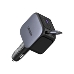 UGREEN Mobile Phone Accessories Space Gray #55910B UGREEN-C Nexode Car Charger 145W 4-Port with Retractable USB-C Cable Space Gray | EC604 - Acc