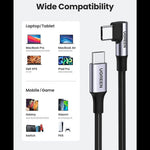 UGREEN Mobile Phone Accessories UGREEN 100W Right Angle USB C to USB C Fast Charging Cable / US334
