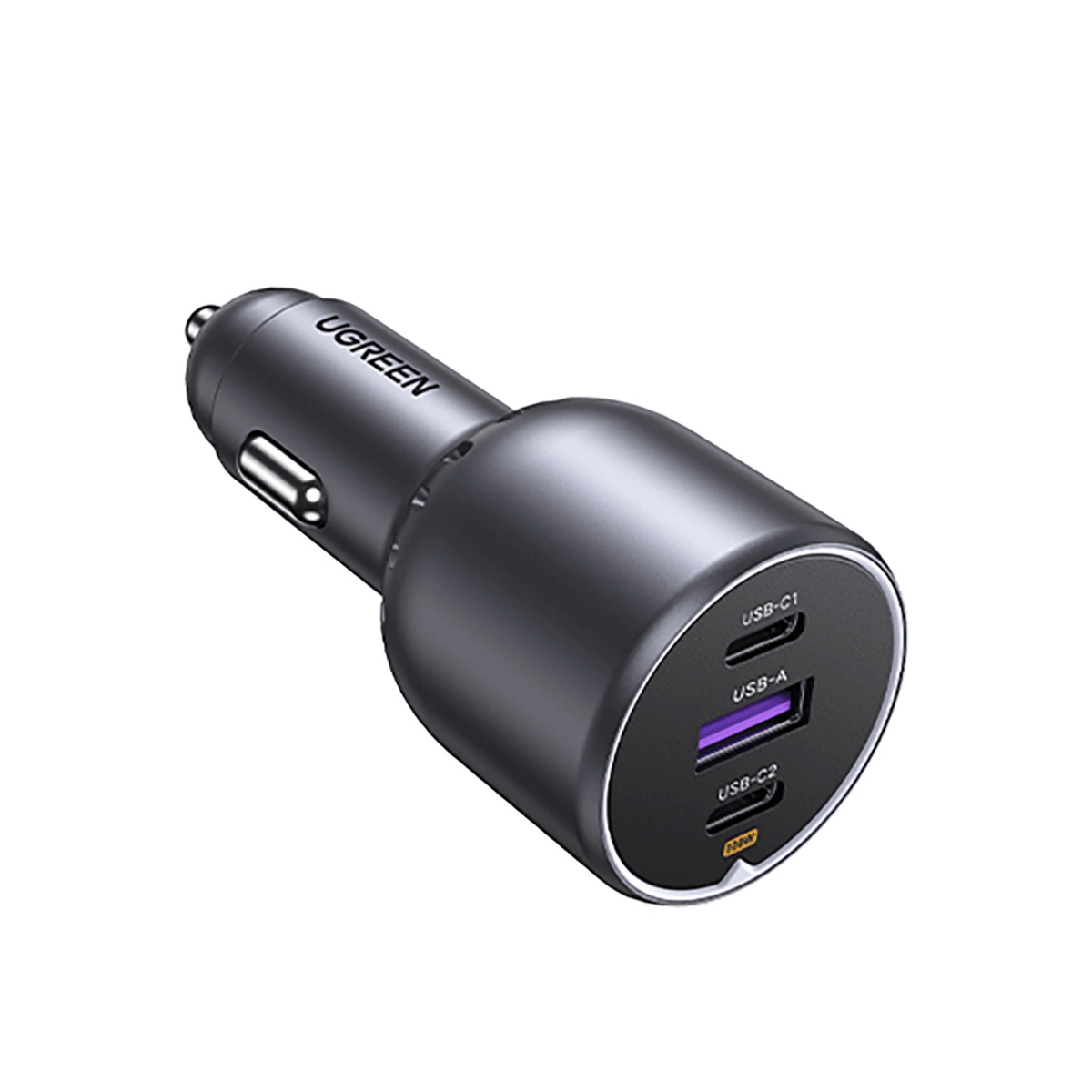 UGREEN 130W Dual Type-C & 1x USB Ports Metal Car Charger / - 35025 - متجر نصر