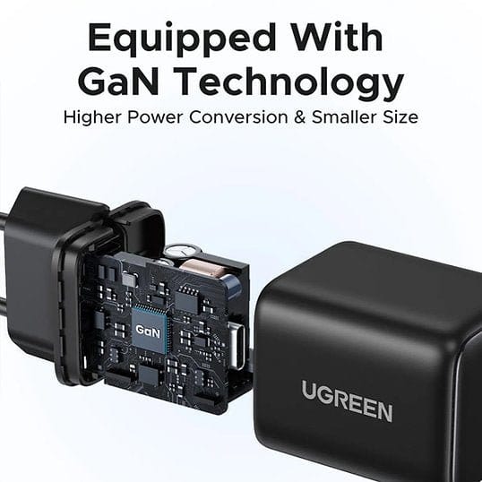 UGREEN 20W 2-Port GaN Fast Charger EU (Black) / X514 - 65737 - متجر نصر