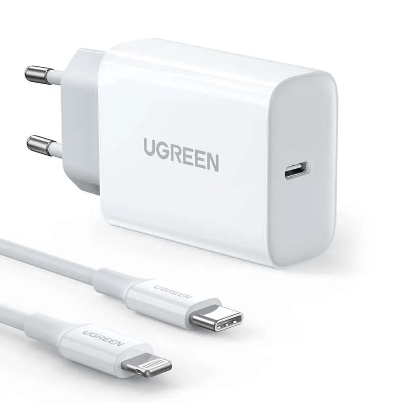 شاحن يوجرين سريع 20 واط مع كابل USB-C إلى Lightning بطول 1 متر  /50698 - متجر نصر