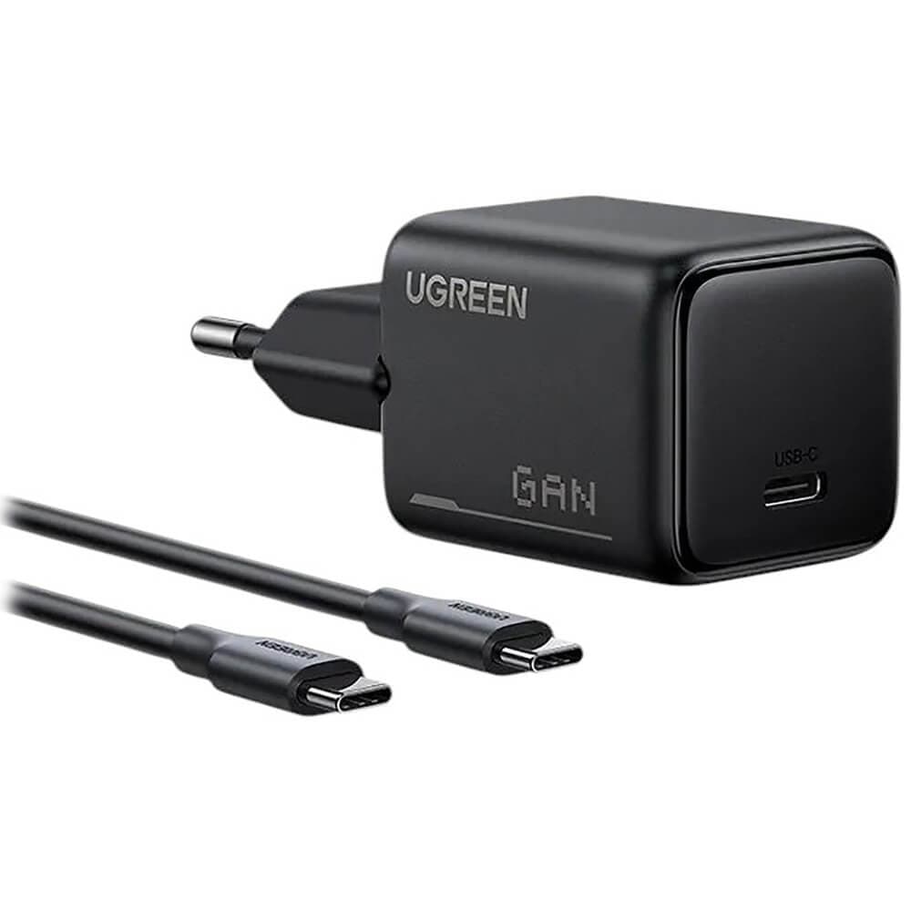 مجموعة شاحن سريع UGREEN بقوة 25 واط بمنفذ USB-C بتقنية GaN، الاتحاد الأوروبي / 75103 - متجر نصر