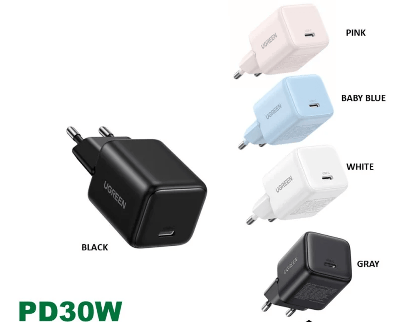 UGREEN 30W USB-C GaN Fast Charger / X513 - متجر نصر