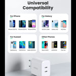 UGREEN Mobile Phone Accessories UGREEN 40W USB C Charger 2-Port USB-C Power Supply PD 3.0 Charger Double 20W | 10343