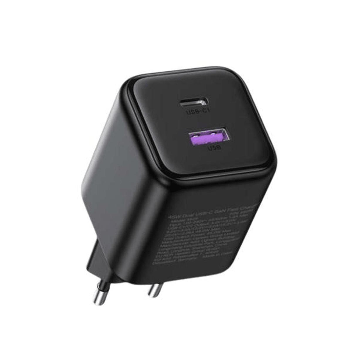 UGREEN 45W 2-Port GaN Fast Charger EU Black / X525 - 65057 - متجر نصر