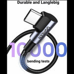 UGREEN Mobile Phone Accessories UGREEN Angled USB-C Male To Angled USB 2.0 A Male 3A Data Cable(90°Angle)/US176