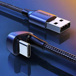 UGREEN Mobile Phone Accessories UGREEN Angled USB-C Male To USB2.0 A Male 3A Data Cable(180°Angle) / US311