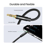 UGREEN Mobile Phone Accessories UGREEN-C 3.5mm Male to Male AUX Cable Gold Plated Metal Case with Braid | AV112 - Acc