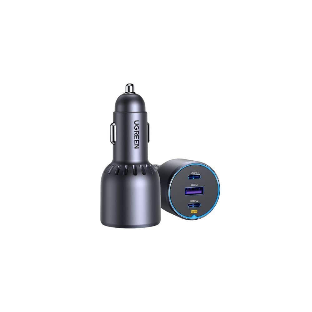 UGREEN-C 75W 3-Port Fast Car Charger 2x USB-C + USB-A | EC703 - Acc - متجر نصر