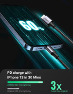 UGREEN Mobile Phone Accessories UGREEN-C MFi USB-C to Lightning Cable PD 20W Fast Charging Nylon Braided 2m | US304 - Acc
