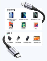 UGREEN Mobile Phone Accessories UGREEN-C MFi USB-C to Lightning Cable PD 20W Fast Charging Nylon Braided 2m | US304 - Acc