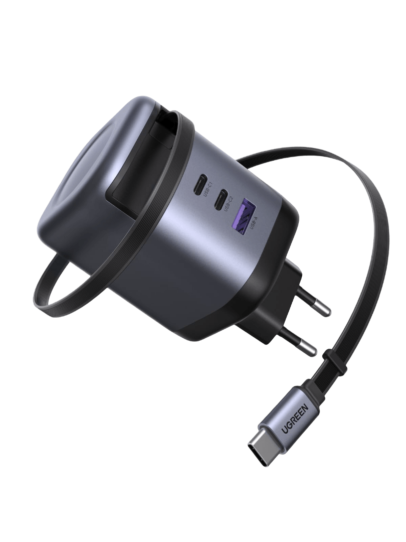 UGREEN-C Nexode 100W 4-in-1 GaN Charger with Retractable USB-C Cable (EU Plug) | X616 - Acc - متجر نصر